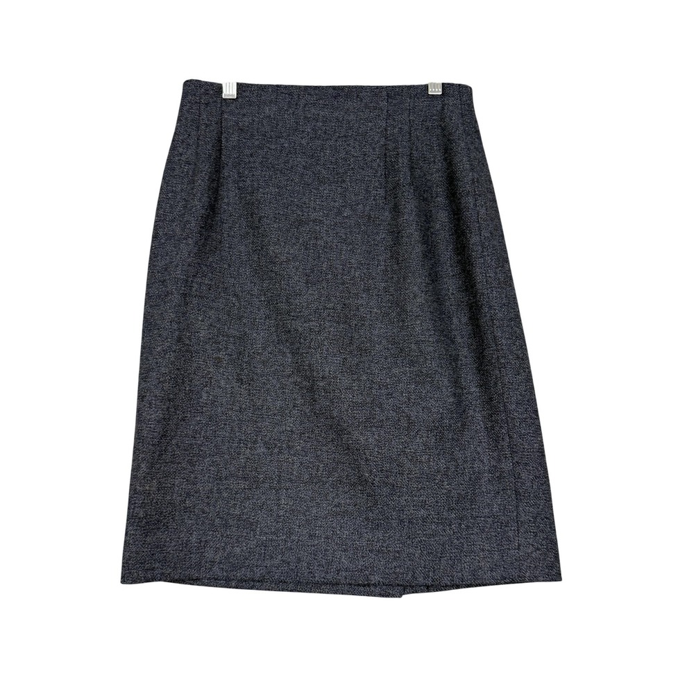 Jones New York Skirt Womens 8‎ Gray Wool Tweed Pencil Lined Made USA Workwear